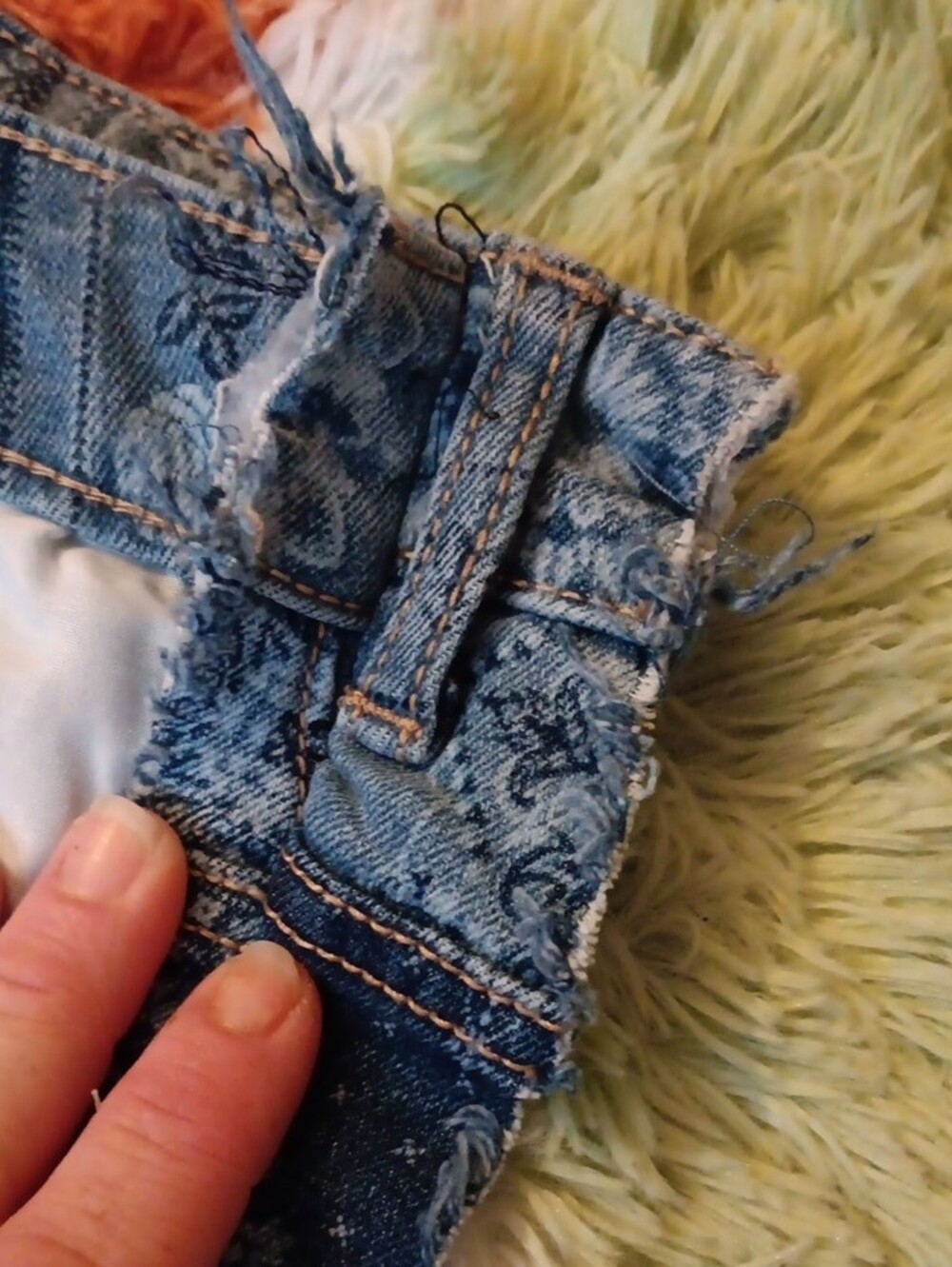 No Boundaries Blue Bandana Print Denim Mini Skirt - Picture 10 of 11